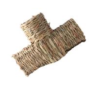 VICASKY Handwoven Grass Hamster Tunnel Hideout Bite-resistant Small Pet Nest for Hamsters Guinea Pigs Chinchillas Natural Chew Relaxing Exercise Tube for Happy Rodents