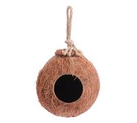 VICASKY Hanging Coconut Bird Nest for Parrots Natural Coconut Shell Bird Breeding Nest with Sturdy Rope for Finches Sparrows for Home Observation