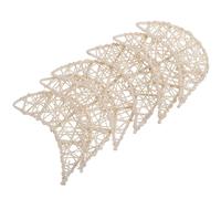 VICASKY Hanging Decor Versatile Application 6pcs Moon Shaped Rattan White Color Resistant to Deformation Holiday Decorations for Living Room and Kindergartens