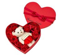 VICASKY Heart-shaped Red Soap Rose Box with 10 Scented Soap Petals Gift for Valentine’s Day for Women