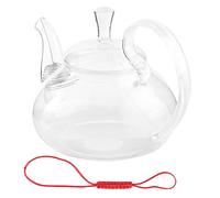 VICASKY Heat Transparent Glass Teapot with Raised Handle for Scented Tea Brewing Embellished Tea Ware Design and Giving