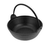 VICASKY Heavy-duty Cast Iron Cauldron Pot with Nonstick Surface Even Heat Distribution Portable Wrought Iron Stockpot for Camping and Outdoor Cooking
