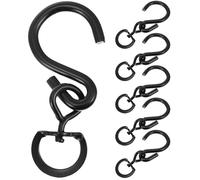 VICASKY Heavy Duty Hanging Basket Bracket Dog Lead Hanger Swivel Hooks Wall Hook Screw Metal Black in S and Eye for Wood Door Gutter Clips Cup Key Mounted Plant Baskets Rotatable Flowerpot Brackets