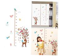 VICASKY Height Wall Stickers Creative Ruler Cartoon Decals for Boy Girl Playroom Nursery Growth Chart Forest Theme