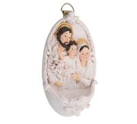 VICASKY Holy Water Font Resin Wall Hanging for Home Entrance, Ivory White Easter Church Decor, Religious Holy Water Container for First Communion and Confirmation, 5" High