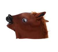 VICASKY Horse Head Mask Brown Latex Animal Cosplay Costume with Breathable Ventilation for Farm Themed Parties Masquerades Carnivals and Role-playing Events