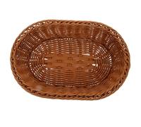 VICASKY Imitation Rattan Woven Basket Oval Multipurpose Storage Organizer for Bread Fruit Snacks Household Food Serving and Decorative Use