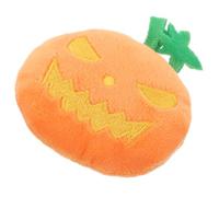 VICASKY Interactive Halloween Cat Pumpkin Shaped Plush Teething with Squeaky Sound, Orange Plush Material for Indoor Cats to Play and Bring more Joy and Fun