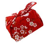 VICASKY Japanese Bento Wrapping Cloth, Flower Print Handkerchief for Travel, Untwisted Yarn, Red, Not Easy to Fade or Deform, Home and Outdoor Use