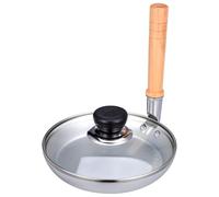 VICASKY Japanese Oyakodon Tamagoyaki Pan 17Cm Non-Coated Frying Skillet with Glass Lid Vertical Handle Gas Stove Compatible for Cooking Eggs and Chicken
