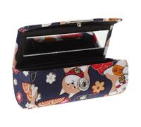 VICASKY Japanese Style Lipstick Case with Mirror Elegant Mini Lip Gloss Organizer for Purse Portable Cosmetic Holder for Parties and Valentine Day and Special Occasions