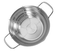 VICASKY Japanese Tempura Deep Fryer Pan 28cm 304 Stainless Steel Mini Non-stick Frying Pot with Drainer for Induction Cooker and Household Kitchen Use