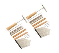 VICASKY Kalimba Thumb Piano Keys Repairing Kit Smooth Surface 2 Sets and Wood Bridge with 17 Metal Keys and Easy to Install Accessories for Repairing Old Kalimba Or DIY Musical