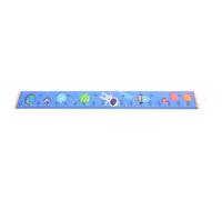 VICASKY Kids Growth Chart Height Measuring Ruler for Children, Blue Canvas and Wood Material with Creative Patterns Design, for Living Room or Windows Decoration and Growth Recording