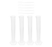 VICASKY Laboratory Measuring Cylinder Kit and 5 Plastic 3ml Droppers with 4 Plastic 100ml Graduated Cylinders for Rapid Liquid Transfer and Easy to Read Use in Laboratories and Research
