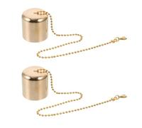 VICASKY Lamp Candle Snuffer Extinguisher Torch Canister Wick Automatic Caps Brass Chain Stem Extinguishers Long Handle Suffer Candlestick 2 Pcs Replacement Head with for Lovers Accessories