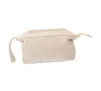 VICASKY Large Capacity Travel Cosmetic Bag Single Layer Pu Leather Portable Zipper Makeup Toiletry Organizer Bag for Women in