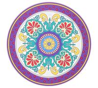 VICASKY Large Exotic White Meditation Sound Bowl Pad Printed Design Non-slip Pvc Cushion Mat for Crystal Singing Bowls Embroidery Mat for Mindfulness