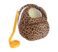 VICASKY Large Leopard Print Hamster Carrier Bag, Warm Pet Travel Backpack with Soft Lining, Portable Outdoor Pet Storage Pouch for Small Animals Random Color Random Color