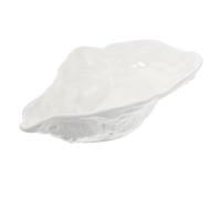 VICASKY Large Shell Ceramic Food Bowl for Home and Hotel Use Round White Noodle Bowl with Easy to Clean Surface Simple and Generous Style Food Serving Container