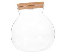 VICASKY LED Glass Fish Tank Bottle with Cover Creative Micro Landscape Holder Illuminated DIY Decor for Home Office and More