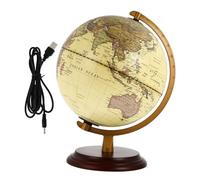 VICASKY Lighted Globe for Home Desk Retro Tabletop Globe Lamp Usb Plug Office Decor and Geography Teaching Tool