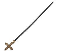 VICASKY Lightweight Plastic Cross Scepter for Priest with Golden Finish, Resistant to Fading, for Easter and Christmas Religious Role Play and Costume Accessories