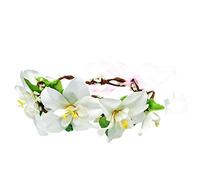 VICASKY Lily Flower Hair Wreath Bridal Floral Crown Headdress for Weddings Festivals and Parties Comfortable Realistic Floral Design for Brides Bridesmaids and Flower Random Color