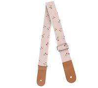 VICASKY Little Cherry Suspenders for Ukulele Cotton and Genuine Leather Strap for Guitar Playing at Home Concerts Random Color