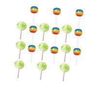 VICASKY Lollipop Shaped Nail Art Decor 30pcs Mini Diy Manicure Adornment Mixed Colors Soft Clay Candy Heart Accessories for Creative Nail Supply