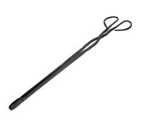 VICASKY Long Handle Charcoal Tong and Household Firewood Clamp for BBQ and Outdoor Fireplace, Medium Size Black Iron Barbecue Tool, Portable Coal and Charcoal Grilling Accessory for Style