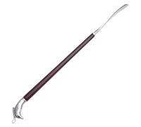 VICASKY Long Handle Metal Shoe Horn with Dolphin Shape Tip, Practical Wooden and Alloy Retractable Shoe Remover Lifter for Seniors and Disabled People, for Travel and Daily Use