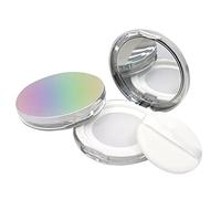 VICASKY Loose Powder Mirror Case 2pcs Ultra-thin Refills Portable Makeup Powder Container with Puff Compact Setting Box for Travel and Daily Use