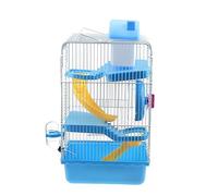 VICASKY Luxury Hamster Cage Portable Small Animal House with Multi Storey Slide Platform and High Chassis Design Durable Blue Pet Habitat