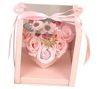 VICASKY Luxury Rose Flower Scented Soap in Decorative Box for Mother S Day From Daughter Floral Bath Soap with Pull-petal Design Pampering Present for Mom S Washroom and Hand Washing