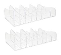 VICASKY Makeup Organizer for Eyeshadow Palettes Ps Desktop Storage Rack 8-section Divided 2pcs Wear-resistant Cosmetic Palettes Holder Suitable for Home and Shopping Mall