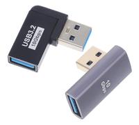 VICASKY Male to Female Adapter Angled USB Extender USB 3.0 2pcs with 90 Degree Upward Bending Design, High Hardness Abs Material Fast 10gbps Data Transfer for Laptop Accessories