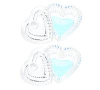 VICASKY Manicure Crystal Cups Nail Art Decor Mini Glass Cups 2pcs with Lid Ab Color Strip Heart Design for Acrylic Nail Tools