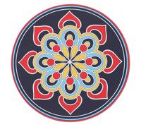 VICASKY Meditation Bowl Mat Embroidery Cushion Rounded Print Sound Bowl Pads for Religious Use Placing Cushion