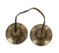 VICASKY Meditation Cymbal Bell Religious Percussion Instrument for Mindfulness Practice Copper Handmade with Golden Simple Design for Spiritual and Yoga Sessions
