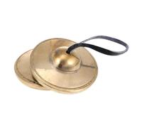 VICASKY Meditation Cymbal Bell Simple Traditional Made of Brass with Golden Finish Handmade Practical Religious Percussion Instrument for Spiritual Practice and Buddhist Meditation