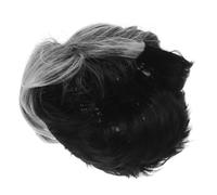 VICASKY Men Short Messy Wig Synthetic Heat Resistant Hairpiece with Natural Looking Finish, Silver-grey Ombre Curly Texture for Everyday Wear and Social Gatherings