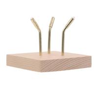 VICASKY Metal and Wood Crystal Display Stand with Elegant Tripod Design, Triple Peg Holder and Scratch-free Foundation, Portable 8cm Easel for Gems, Stone Samples, for Exhibitions and Rock