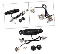 VICASKY Metal Black Four-string Soundhole Pickup for Cigar Box Guitar, 4-pole Guitar Pickup Replacement Accessory Gmb329