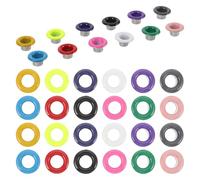 VICASKY Metal Eyelet Grommet Kit Easy Installation 5mm Mixed Colors 200 Sets with Iron Round Eyelets and Random Color for Fabric Clothing and Handbags for Creative