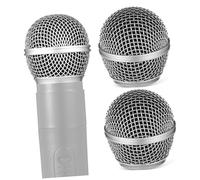 VICASKY Metal Microphone Grille Mesh Replacement - Silver Ball Head Cover Reduces Sound Interference with Easy Installation Sleek Modern Polished Look for Studio Live Performance