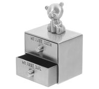 VICASKY Metal Tooth and Fetal Hair Keepsake Storage Box with Drawer Double Design for First Tooth and Hair Memories Portable and Smooth Surface Cherish Childhood Moments