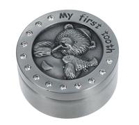 VICASKY Metal Tooth Storage Box Cute Keepsake Organizer for First Lost Deciduous Tooth Lightweight Portable Trinket Box with Cartoon Design Meaningful Memory Holder
