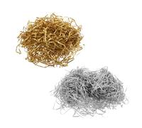 VICASKY Metallic Glitter Shredded Paper Filler for Gift Boxes and Hampers Lightweight Crinkle Cut Tissue for DIY Crafts Party Decorations Wedding and Holiday Wrapping Supplies Gold Silver