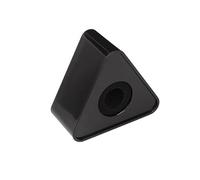 VICASKY Mic Microphone Logo Station Triangular Abs Interview Flag Stand 1.54 Inch Hole Black for Broadcasting and Corporate Meetings